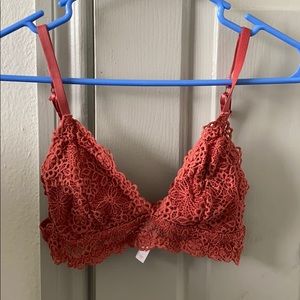 Burnt orange/rust lacy adjustable bralette